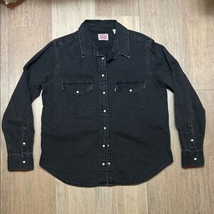 Levi's Women’s Black Denim Button Down Shirt